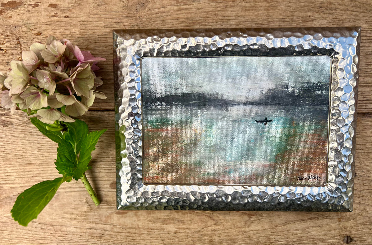 The Lake — Original Framed Acrylic Painting | Atmospheric Welsh Landscape