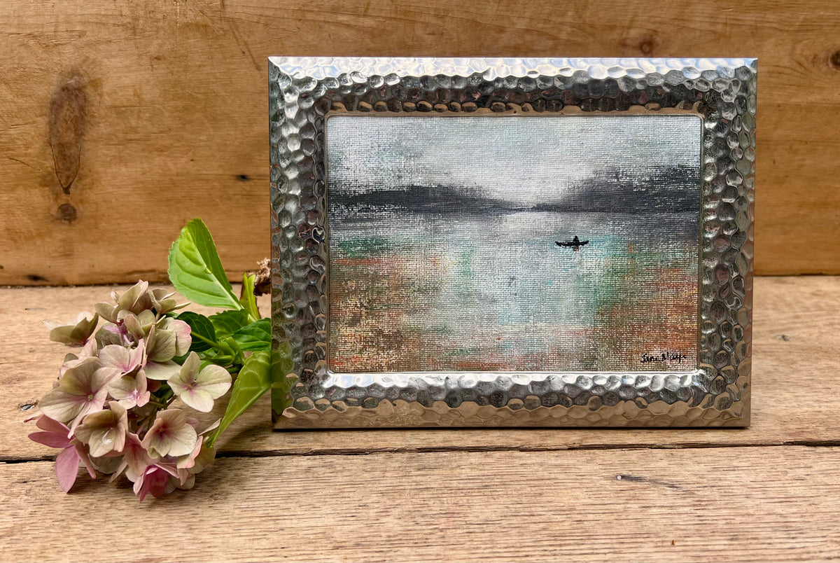 The Lake — Original Framed Acrylic Painting | Atmospheric Welsh Landscape