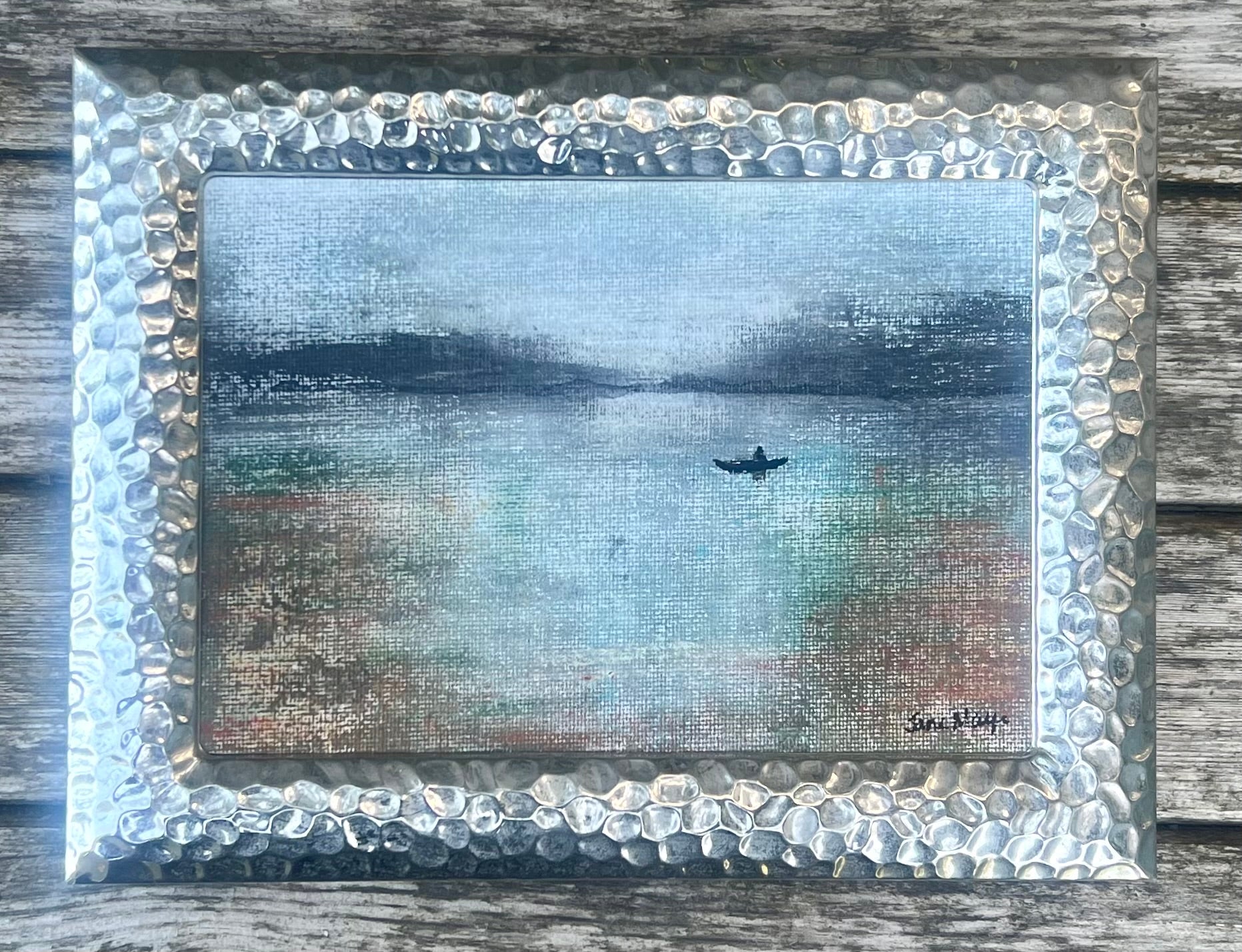 The Lake — Original Framed Acrylic Painting | Atmospheric Welsh Landscape