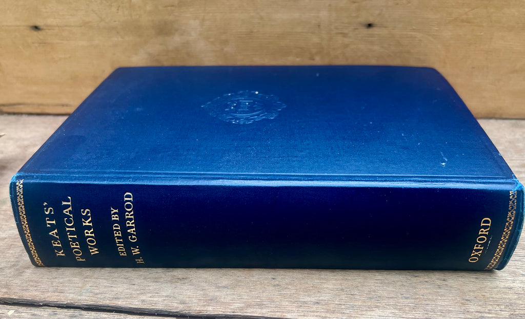 The Poetical Works of John Keats — 1939 Oxford Edition with Handwritten Poetry & Original Dust Jacket