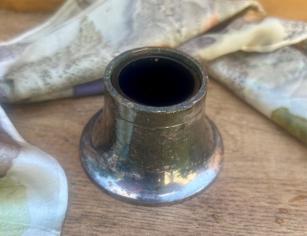 Victorian EPNS Inkwell — Sheffield Silver Plate & Cobalt Blue Glass, c.1880s–1900s