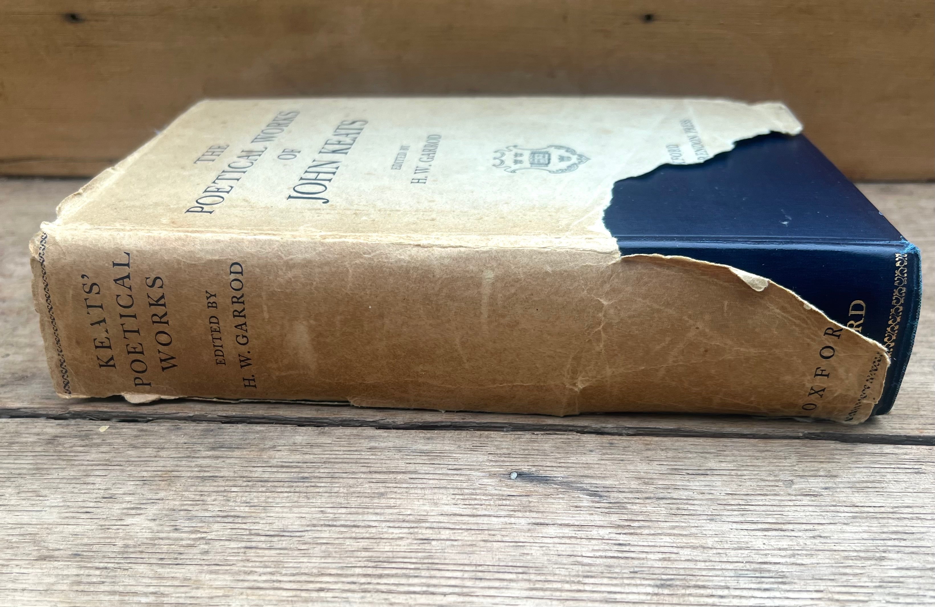 The Poetical Works of John Keats — 1939 Oxford Edition with Handwritten Poetry & Original Dust Jacket