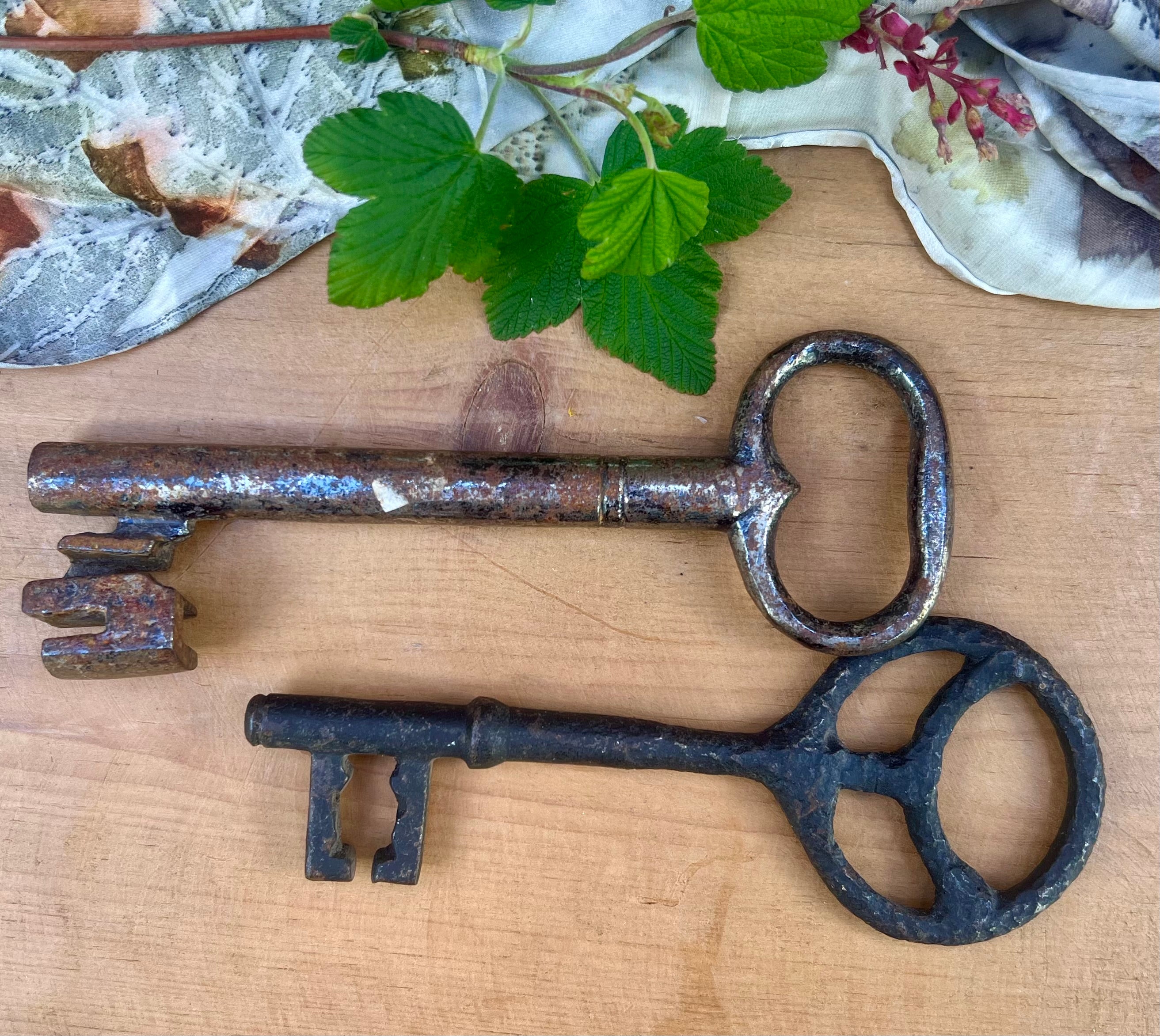 Pair of Antique Iron Skeleton Keys