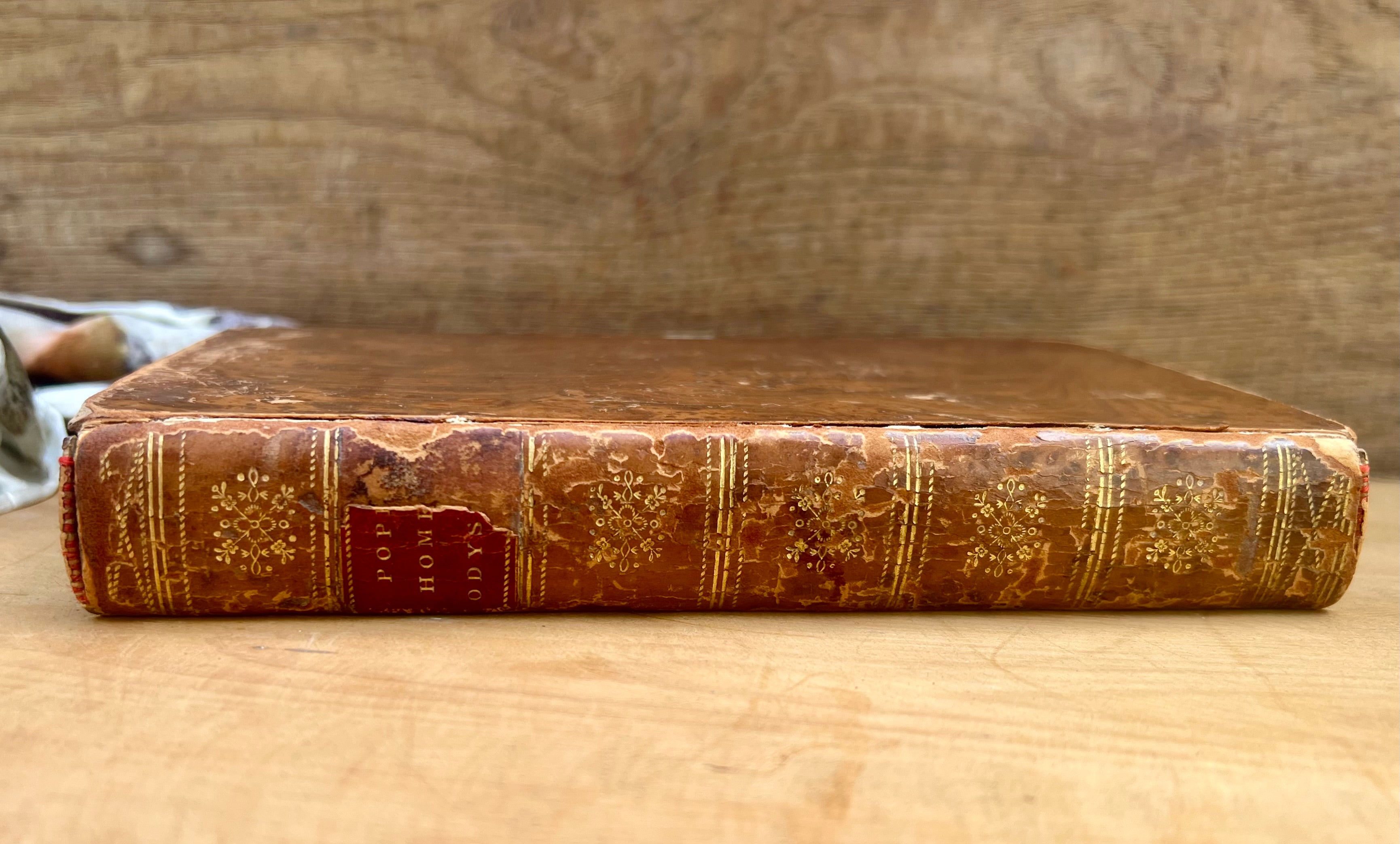 A genuine antique 1806 edition of The Odyssey of Homer, translated by Alexander Pope and printed in London.