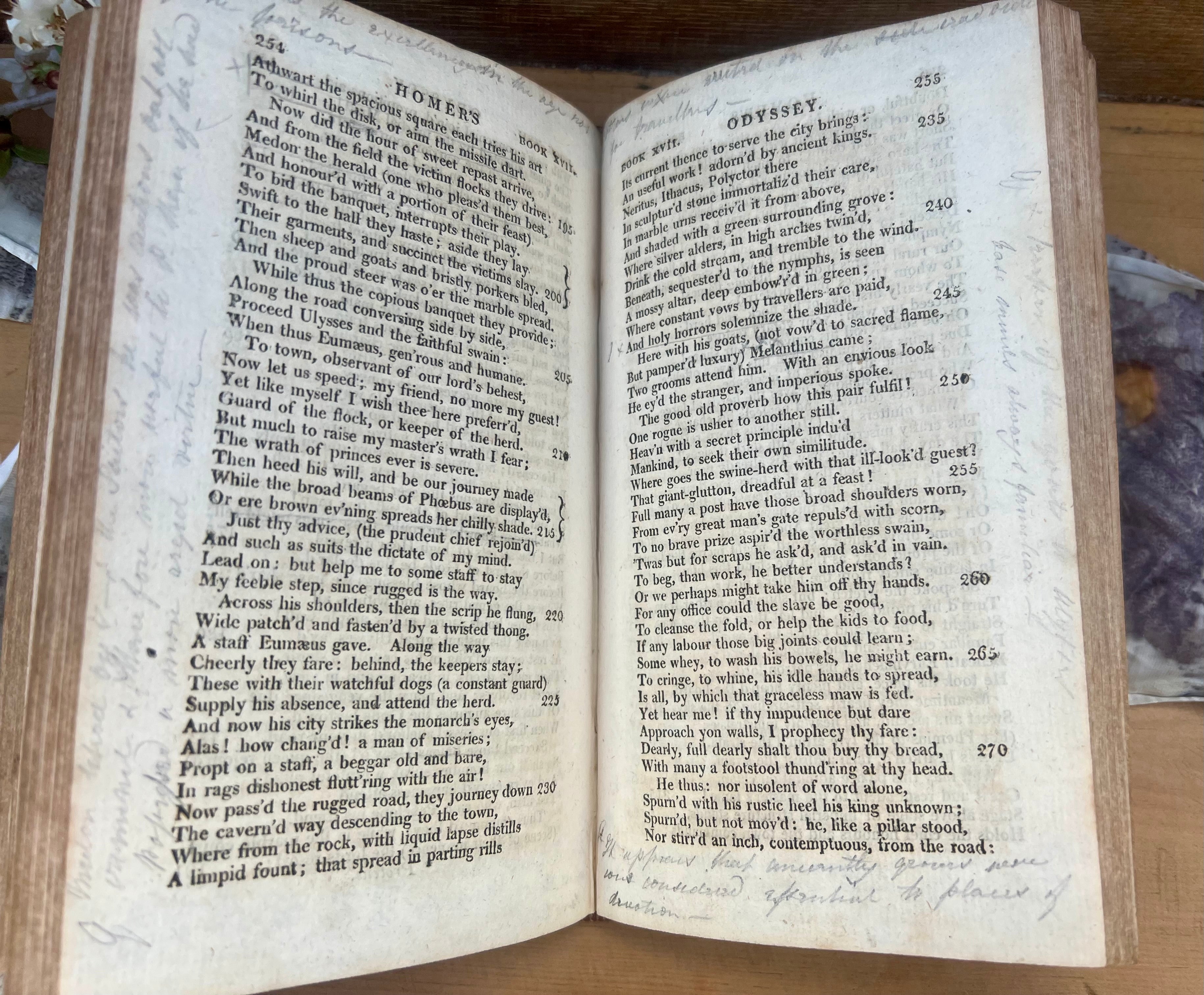 A genuine antique 1806 edition of The Odyssey of Homer, translated by Alexander Pope and printed in London.