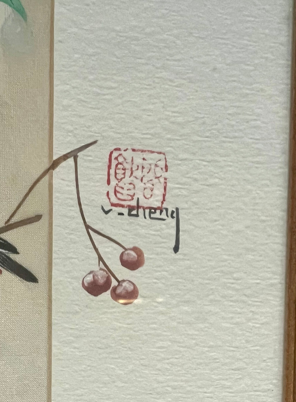 Vintage East Asian Bird & Blossom Painting on Silk – Signed & Sealed