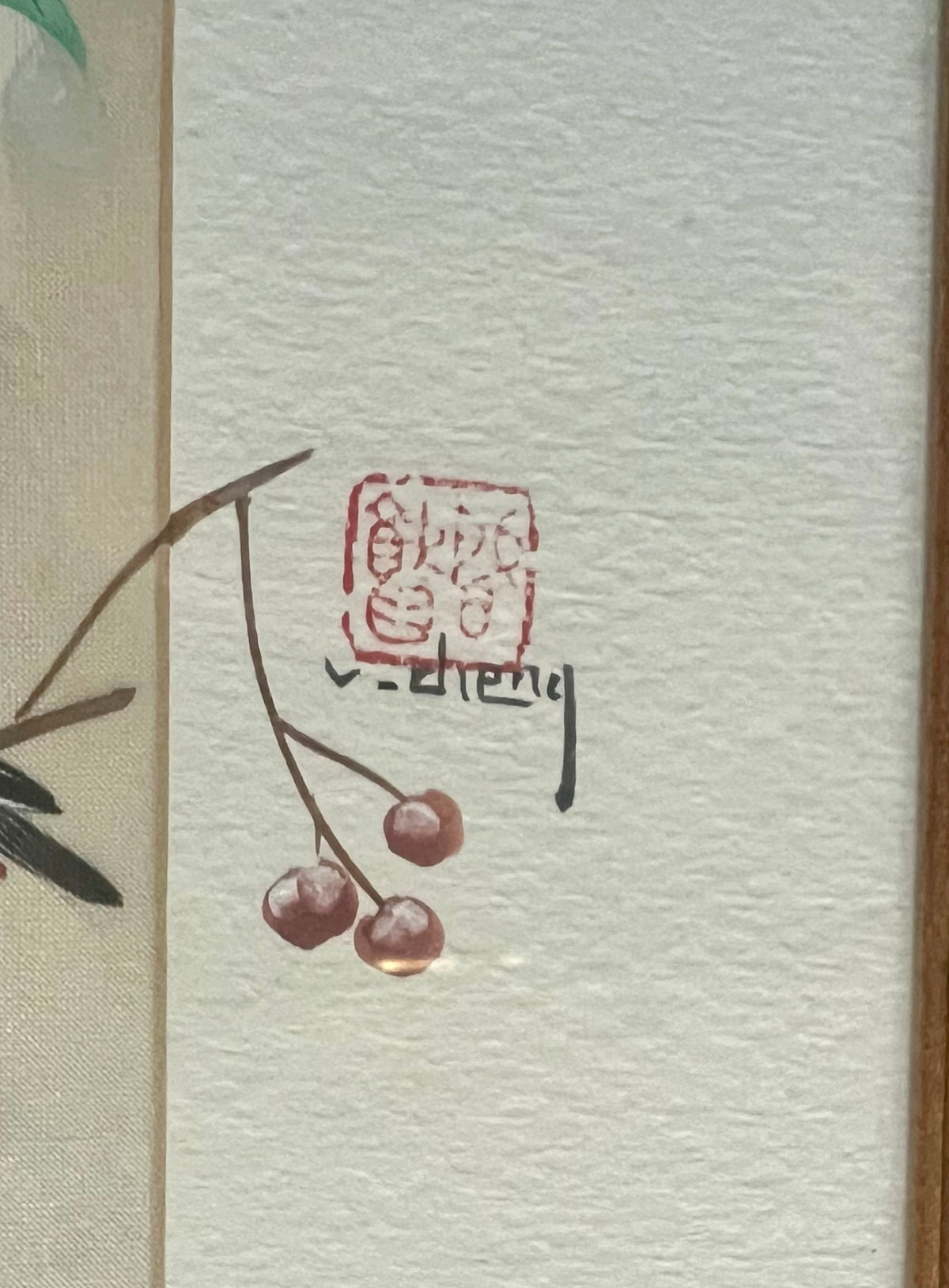 Vintage East Asian Bird & Blossom Painting on Silk – Signed & Sealed