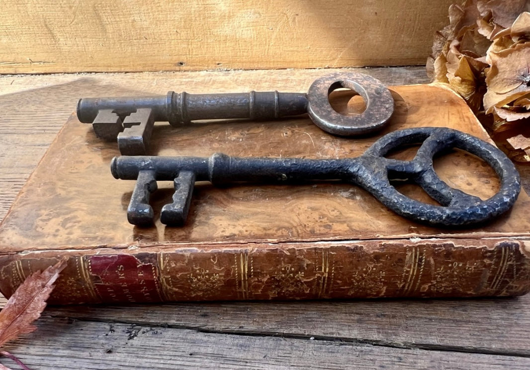 Pair of Antique Iron Skeleton Keys