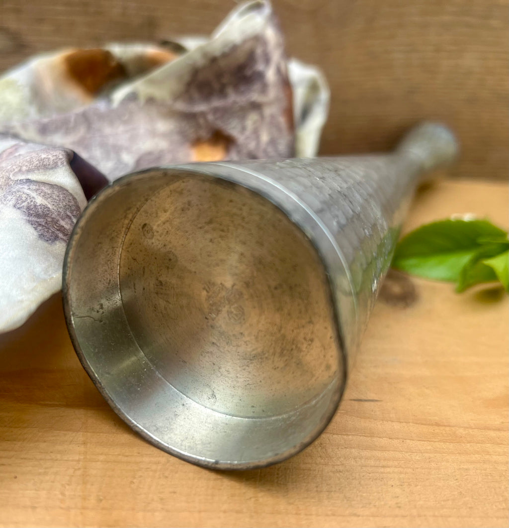 Vintage Selangor Pewter Bud Vase – Hammered Pewter Vase 8” Tall