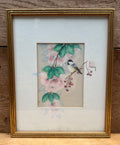 Vintage East Asian Bird & Blossom Painting on Silk – Signed & Sealed