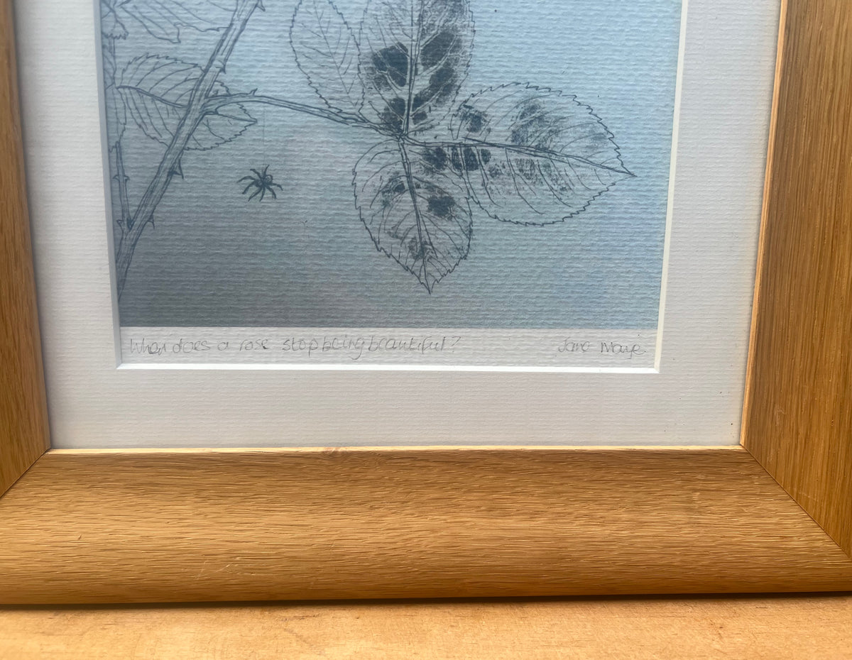 Faded Rose — Fine Art Print in Vintage Oak Frame