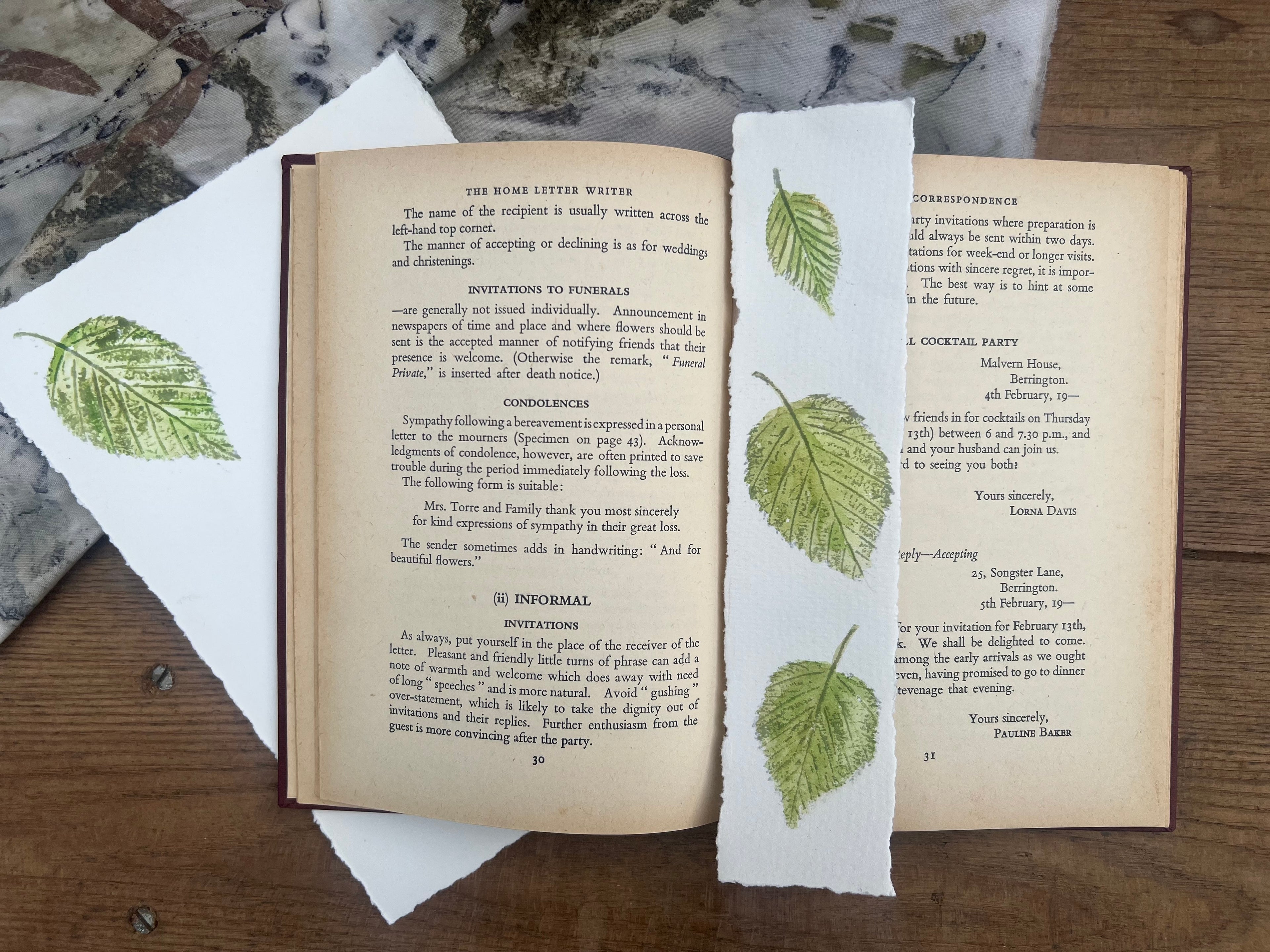 Botanical Letter Writing Set | Vintage Book & Handmade Stationery Gift
